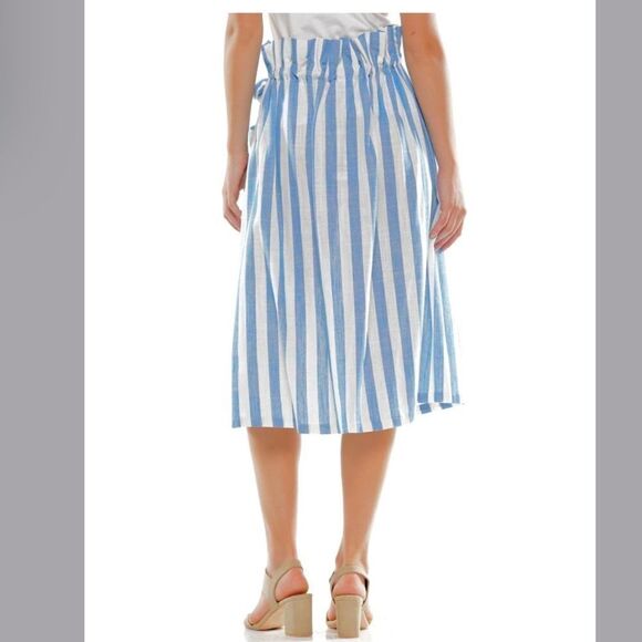 WHY Dress Linen Blend Drawstring Pockets Skirt - Picture 3 of 12